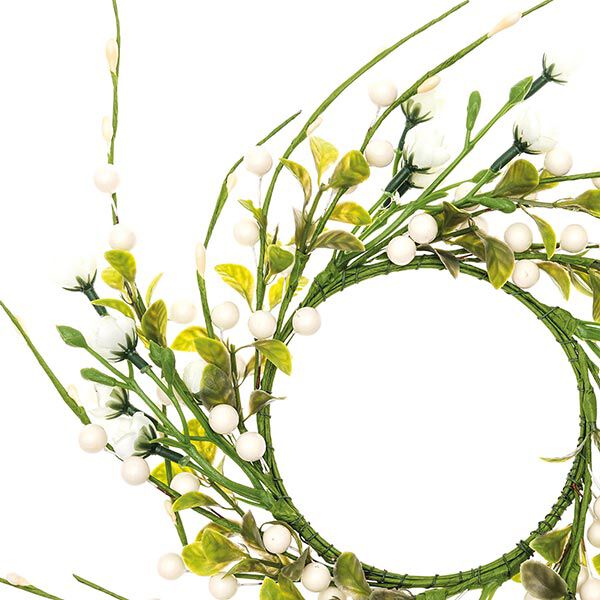 Decoración Guirnalda Floral con bayas [Ø11 cm/ 39 cm] – blanco/verde,  image number 2