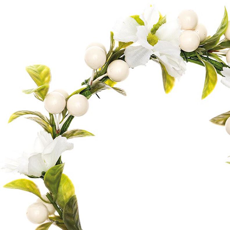 Decoración Guirnalda Floral con bayas [Ø 10 cm/ 16 cm] – blanco/verde,  image number 2