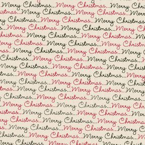 Tela de algodón Cretona Merry Christmas – naturaleza/carmín, 