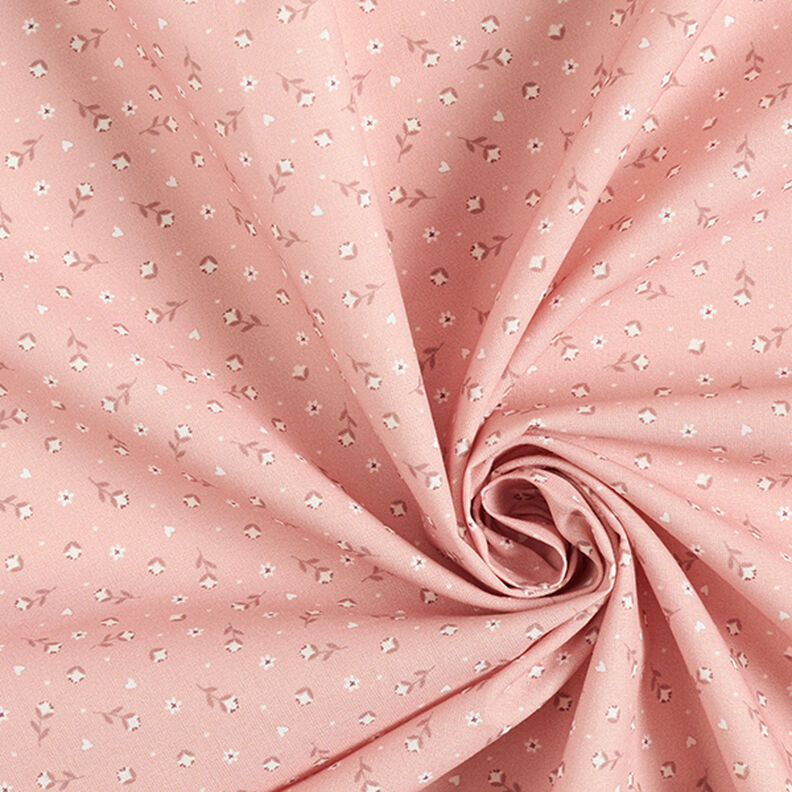 Tela de algodón Popelina Flores pequeñas – rosa antiguo,  image number 3
