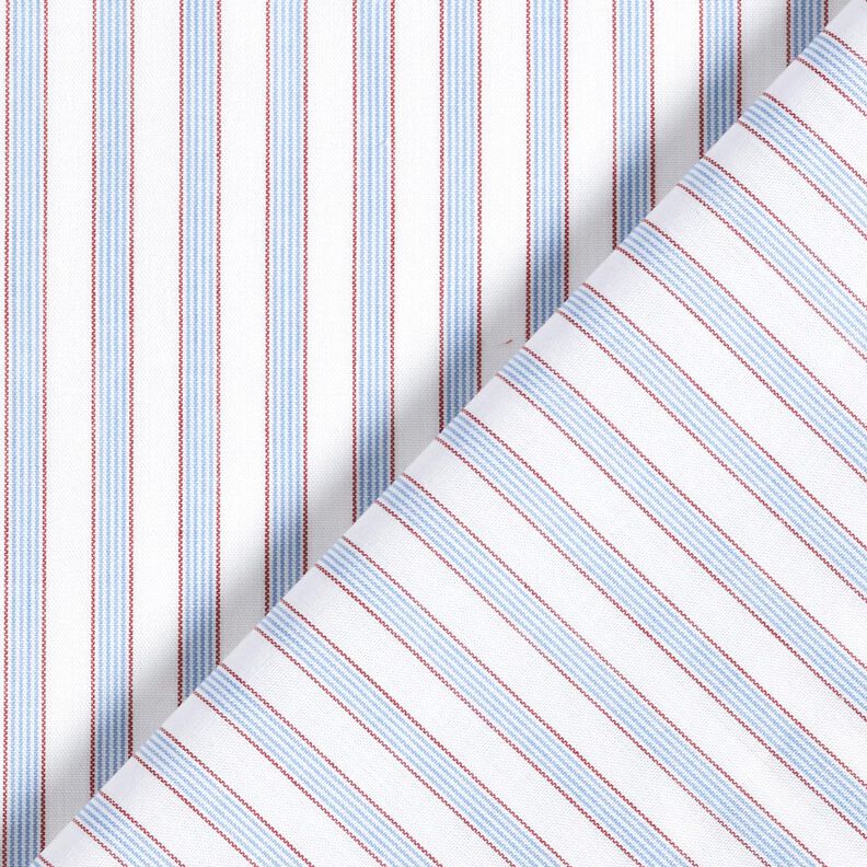 Tela de algodón rayas bicolor – blanco/azul claro,  image number 4