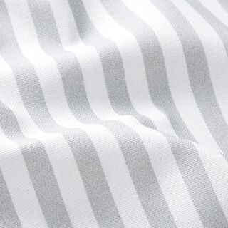 Tela decorativa Panama media Rayas verticales – gris claro/blanco, 