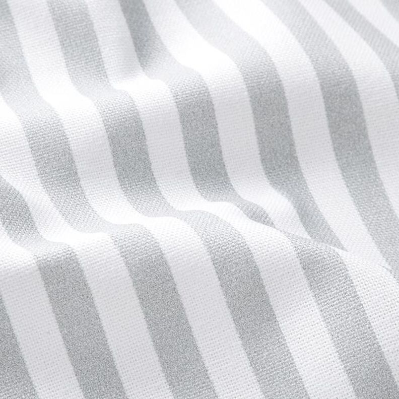 Tela decorativa Panama media Rayas verticales – gris claro/blanco,  image number 2