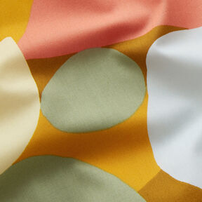 Popelín de algodón formas abstractas | Nerida Hansen – oliva/langosta, 
