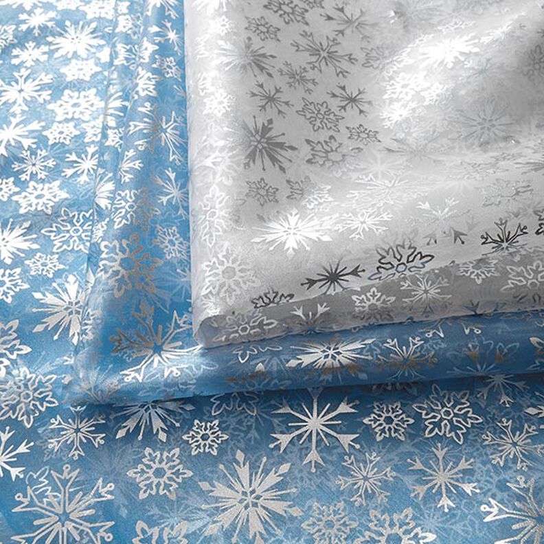 Organza con copos de nieve – azul claro,  image number 6