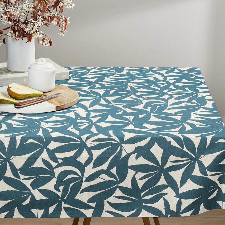 Tela decorativa Panama media Hojas lisas – azul océano/naturaleza,  image number 9