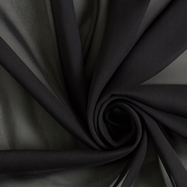 Chifón de seda – negro,  image number 1