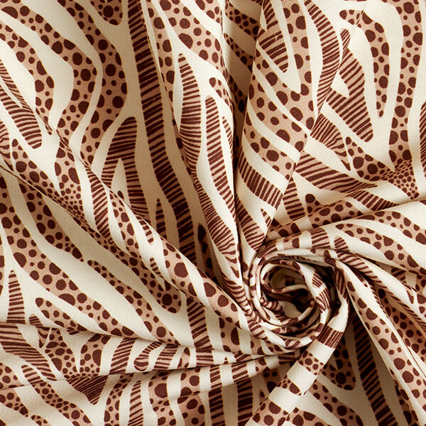 GOTS Felpa francesa veraniega Cebra | Tula – beige claro/marrón oscuro,  image number 3