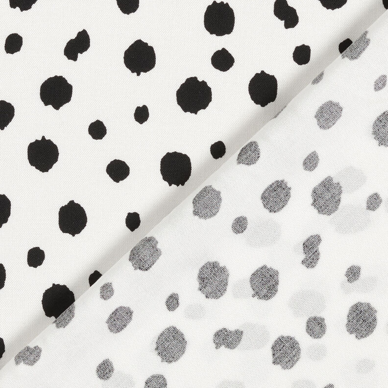 Tela de viscosa con puntos irregulares – blanco/negro,  image number 4