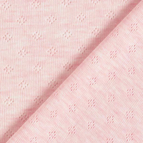 Jersey de punto fino con patrón de agujeros Melange – rosa oscuro,  image number 4