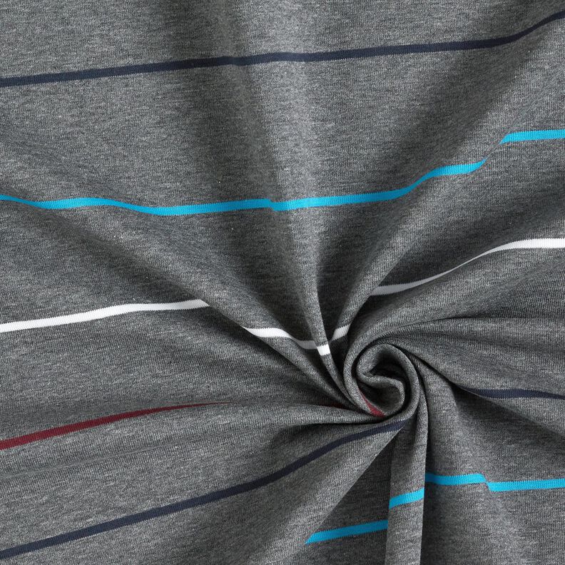 Tela de jersey de algodón Rayas de colores – gris pizarra,  image number 3