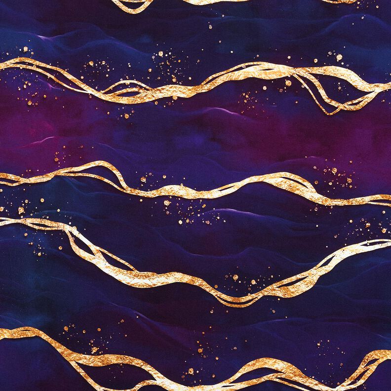 Tela de jersey de algod&oacute;n M&aacute;rmol de ensue&ntilde;o | Glitzerp&uuml;ppi  &ndash; rojo lila/oro antiguo,  image number 1