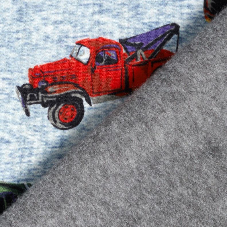 Polar alpino Camiones y excavadoras &ndash; azul vaquero/gris | Retazo 70cm,  image number 4