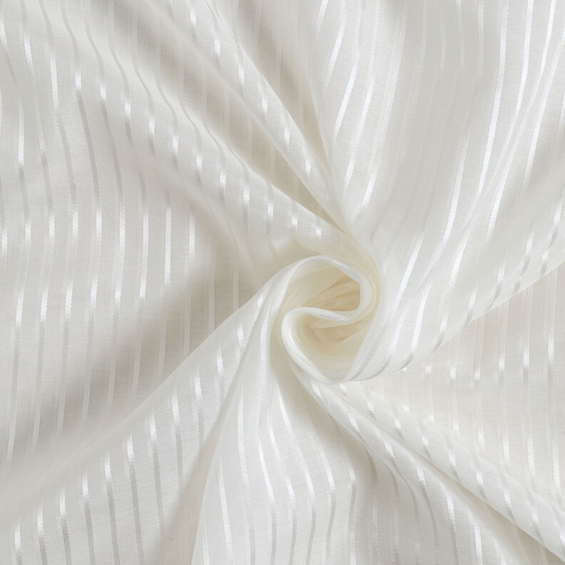 Voile mezcla de seda raso a rayas – blanco,  image number 5