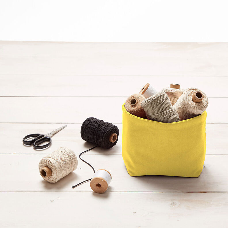 Tela de algod&oacute;n Cretona Uni &ndash; amarillo sol,  image number 7