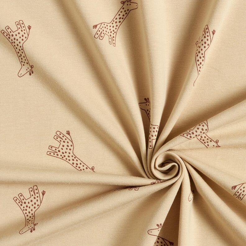 Tela de jersey de algod&oacute;n Jirafas &ndash; almendra,  image number 3