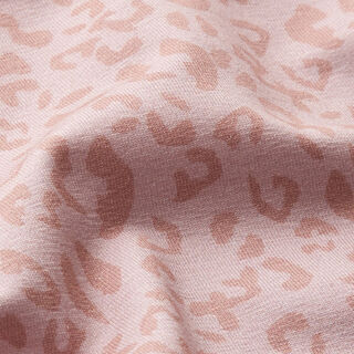 Tela de jersey de algodón estampado de leopardo – rosa viejo claro, 