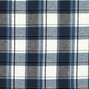 Franela de algodón Cuadros grandes – azul vaquero/blanco lana, 