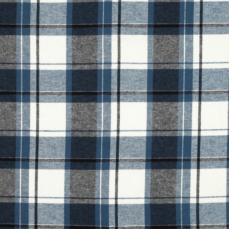 Franela de algod&oacute;n Cuadros grandes &ndash; azul vaquero/blanco lana,  image number 1