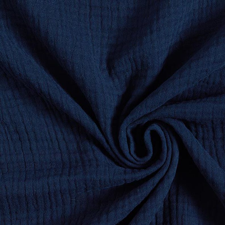 GOTS Muselina de algodón de tres capas – azul noche,  image number 1