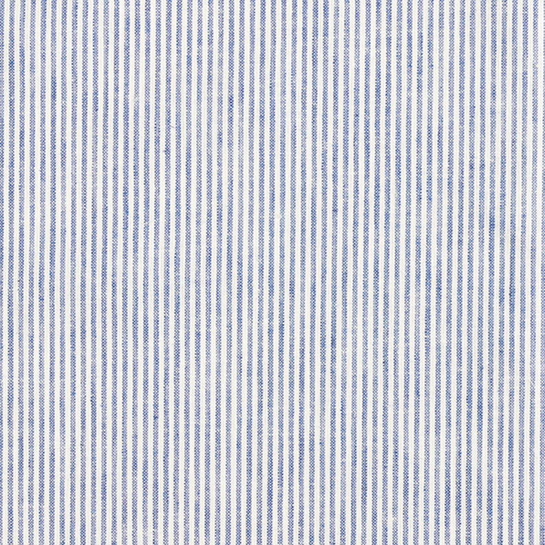 Mezcla de lino y algodón Rayas estrechas – azul vaquero/blanco lana,  image number 1