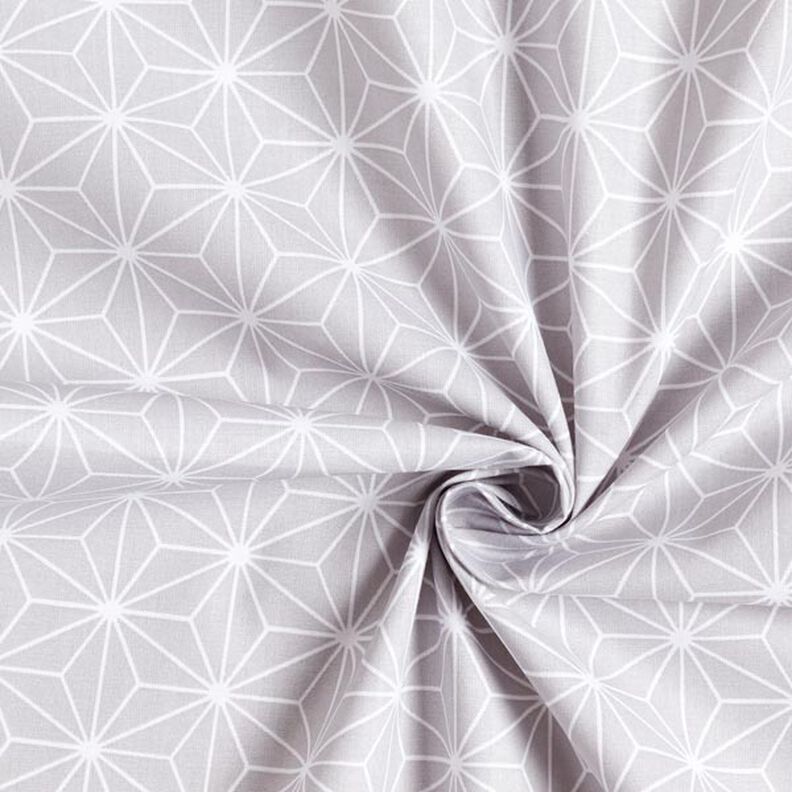 Tela de algodón Cretona Estrellas japonesas Asanoha – gris,  image number 4