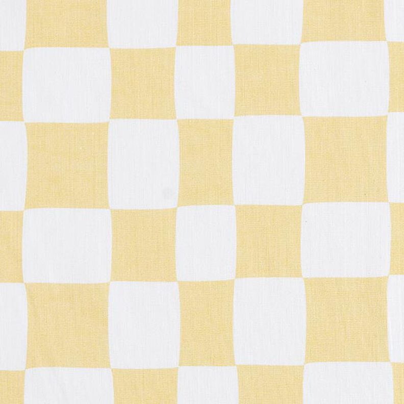 Tela de algodón Cretona Cuadros abstractos – blanco/amarillo vainilla,  image number 1