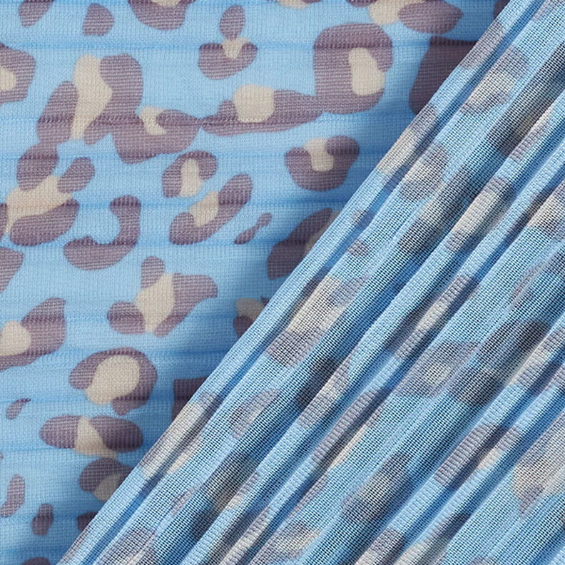 Patrón de leopardo plisado – azul claro,  image number 4
