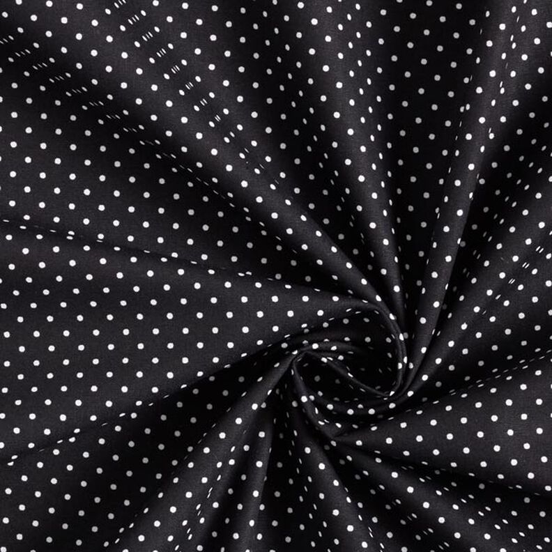 Popelina de algodón puntos pequeños – negro/blanco,  image number 5