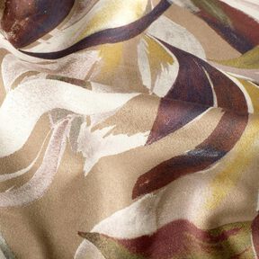 Tejido de hojas de terciopelo elástico – moca/burdeos, 