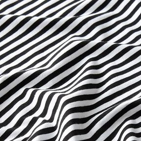 Tela de jersey de algodón Rayas delgadas – negro/blanco | Retazo 90cm, 