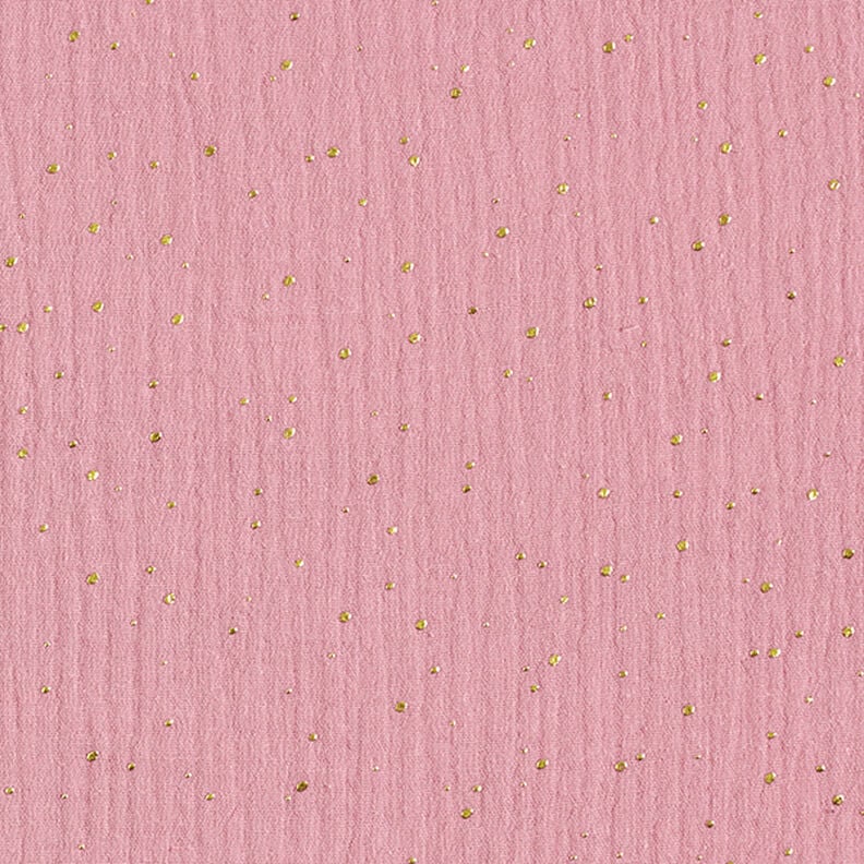 Muselina de algodón con manchas doradas dispersas – rosa/dorado,  image number 1