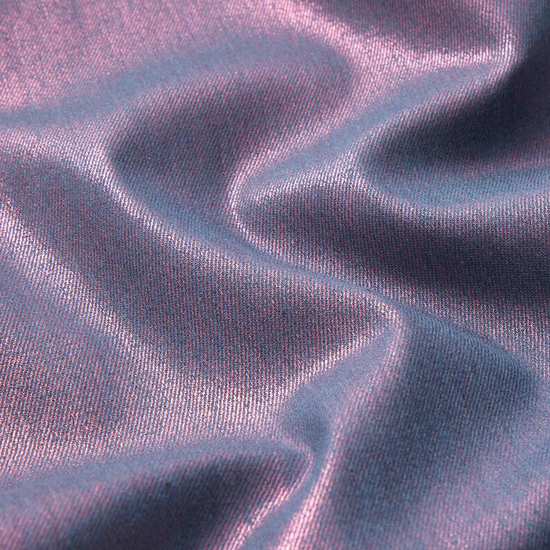 Denim elástico metalizado – azul gris/rosa intenso,  image number 3