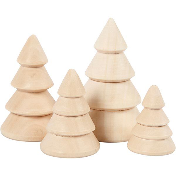Árboles de Navidad de madera [4 unidades],  image number 1