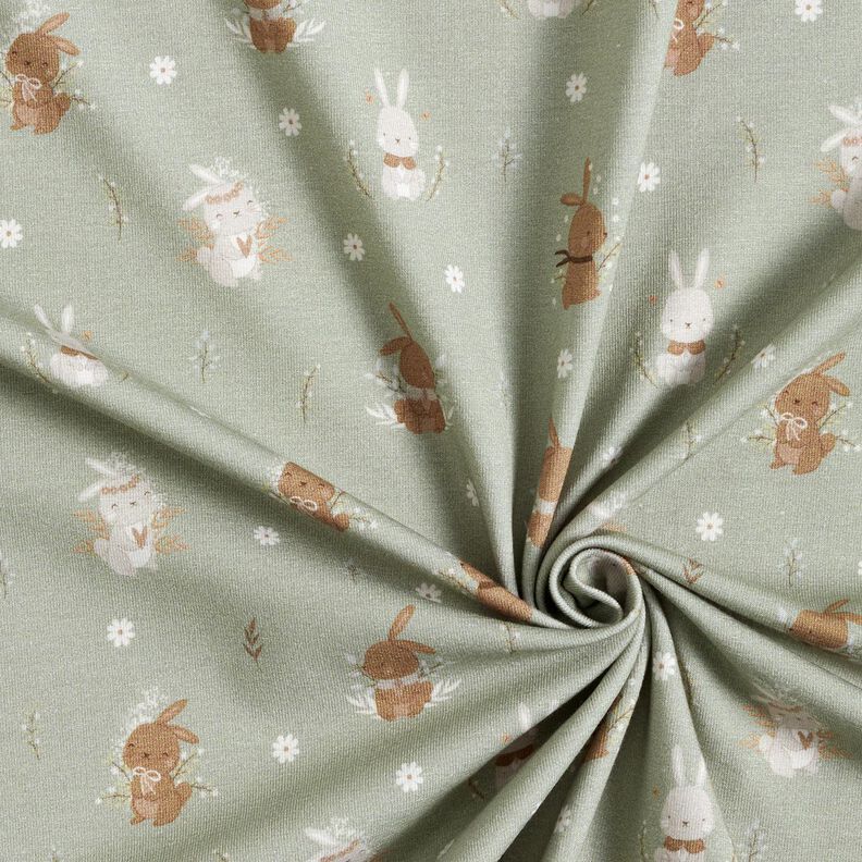 Tela de jersey de algodón Bonitos conejitos Impresión digital – caña | Retazo 90cm,  image number 3
