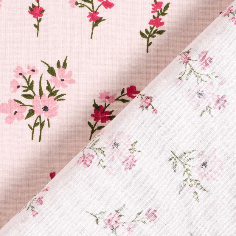 Tela de algodón Cretona Mini flores – rosado/rosa intenso,  image number 4