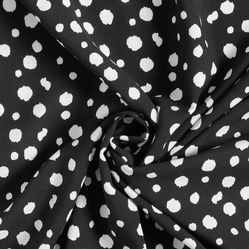 Tela de viscosa con puntos irregulares – negro/blanco,  image number 3