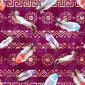 Felpa francesa Plumas bohemias | Glitzerpüppi  – uva/langosta, 