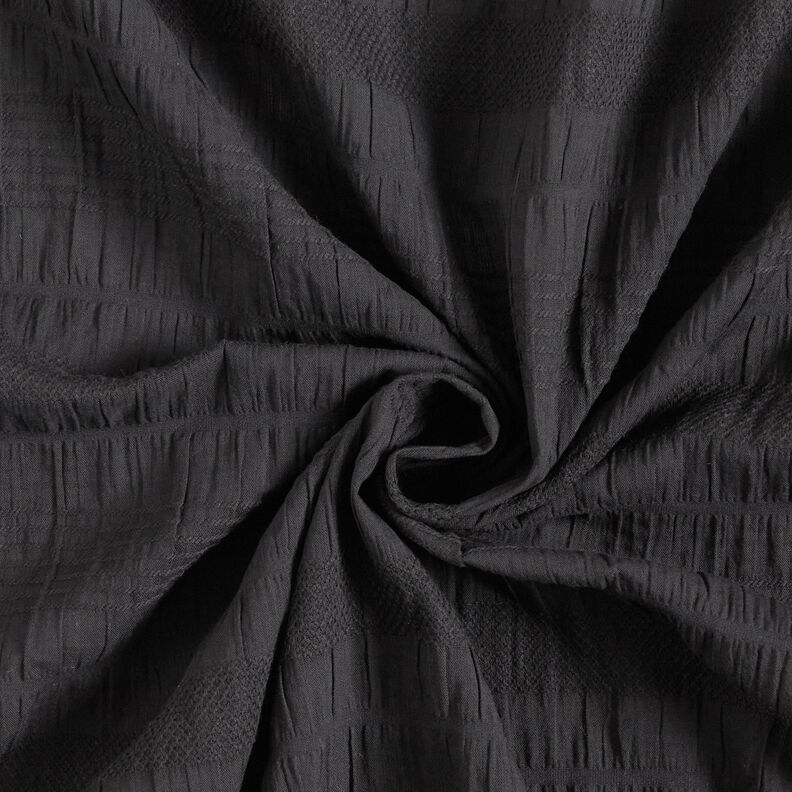 Tela de algodón fruncida – negro,  image number 4