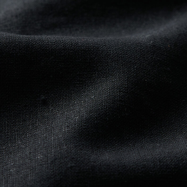 Mezcla de lino y algodón Uni – negro,  image number 2