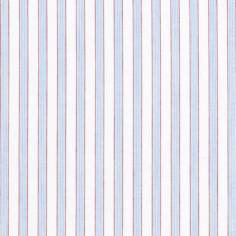 Tela de algodón rayas bicolor – blanco/azul claro,  image number 1