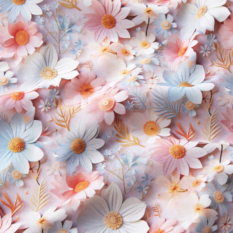 Popelina de algodón Flores de papel Impresión digital – rosa viejo claro,  image number 2