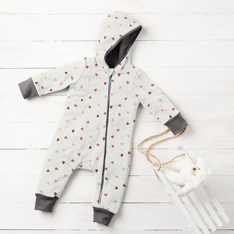 Tela de doble cara Tela de jersey Corazones de colores – marfil,  image number 5