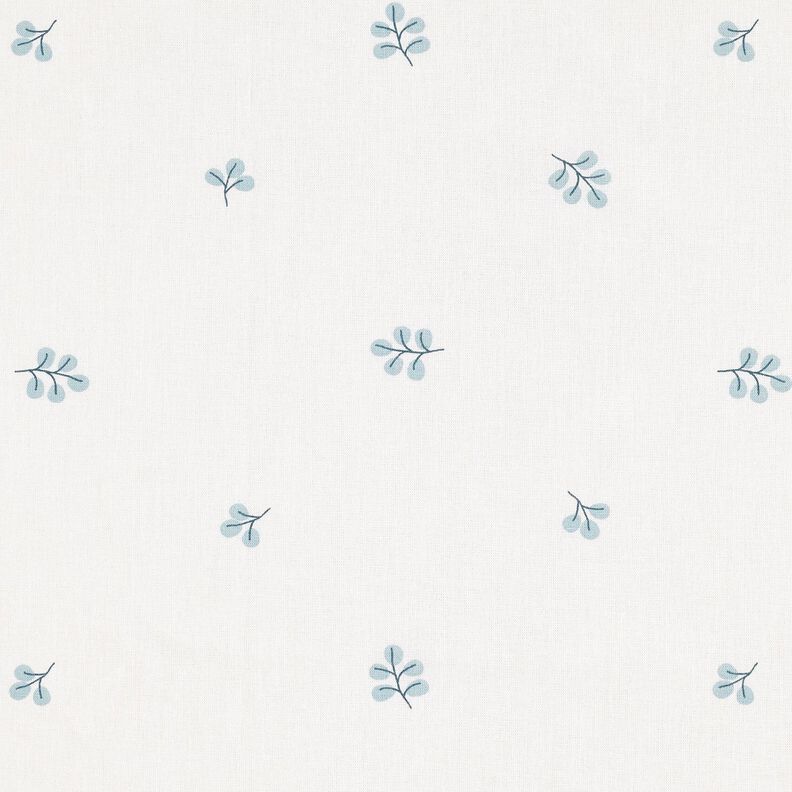 Popelina de algod&oacute;n Ramas y hojas de tilo &ndash; blanco/Eucalipto,  image number 1