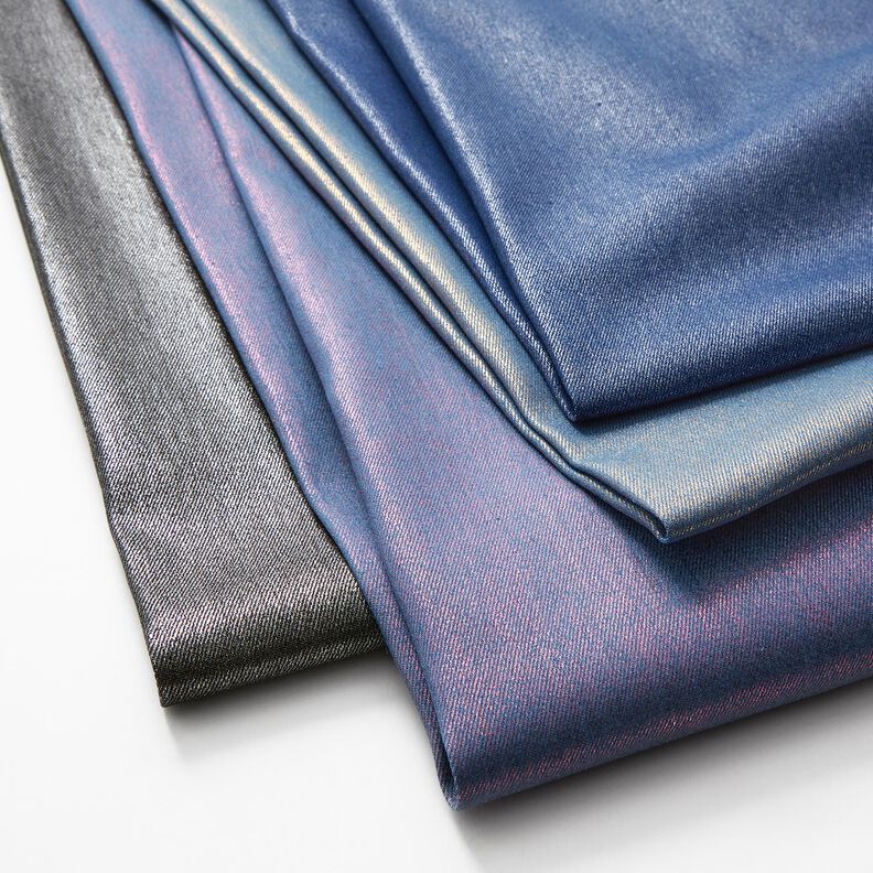 Denim elástico metalizado – azul gris/rosa intenso,  image number 5