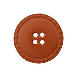 Botón de piel 4 agujeros – marrón, 