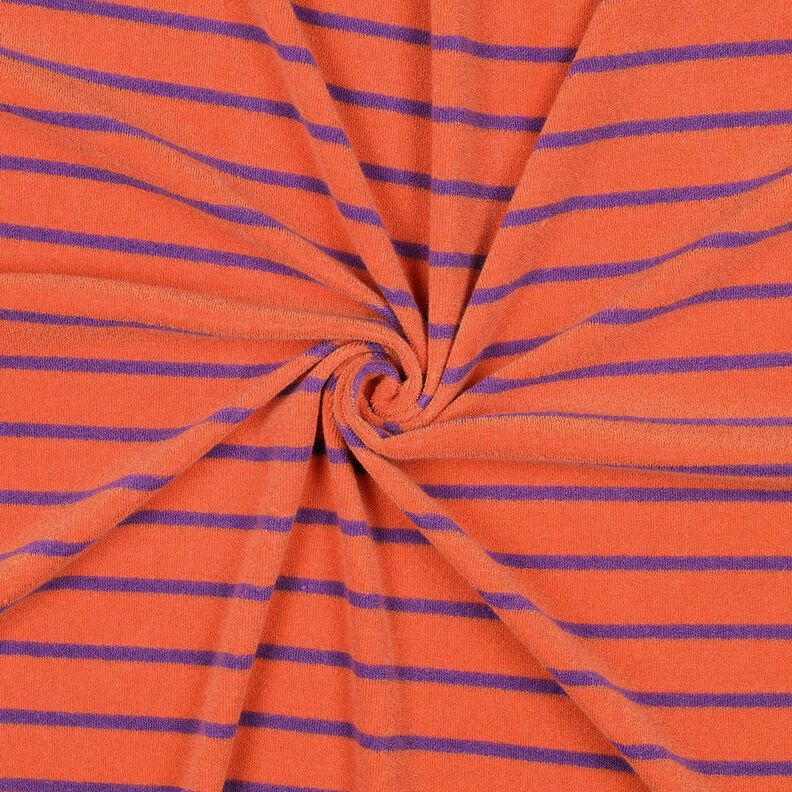 Jersey de rizo Rayas | Poppy Fabrics &ndash; naranja/rojo lila,  image number 3