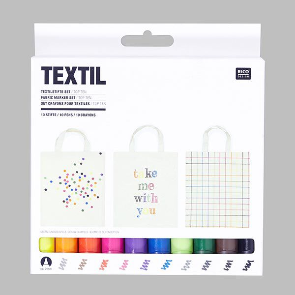 Juego de rotuladores textiles «Top 10» | RICO DESIGN,  image number 1