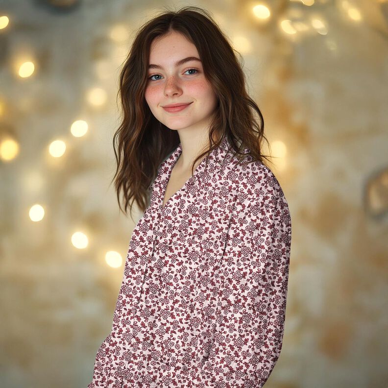 Franela de algodón Florecillas | Poppy Fabrics – rosado/malva,  image number 5