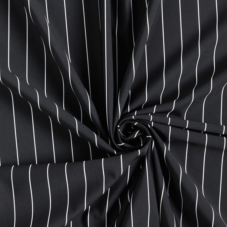 Tejido de pantalón elástico a rayas – negro/blanco,  image number 3